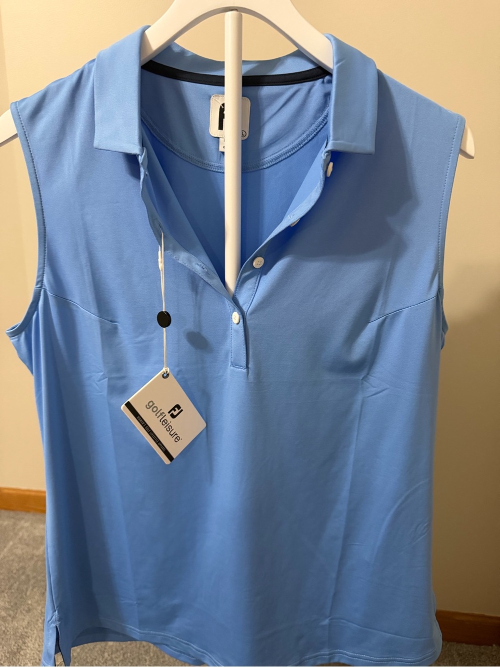 FootJoy Sky Blue Sleeveless Golf Polo